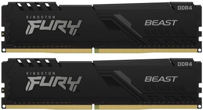 Оперативная память Kingston Fury Beast Black KF426C16BBK2/32 DDR4 -  2x 16ГБ 2666МГц, DIMM,  Ret
