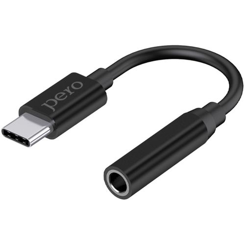 Переходник PERO AD09, USB Type-C (m) - Jack 3.5 (f), 0.1м, черный