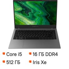 Изображение товара Ноутбук DIGMA PRO Fortis M, 14.1", IPS, Intel Core i5 1235U 1.3ГГц, 10-ядерный, 16ГБ DDR4, 512ГБ SSD,  Intel Iris Xe graphics, Windows 11 Pro,  серый [dn14p5-adxw03]