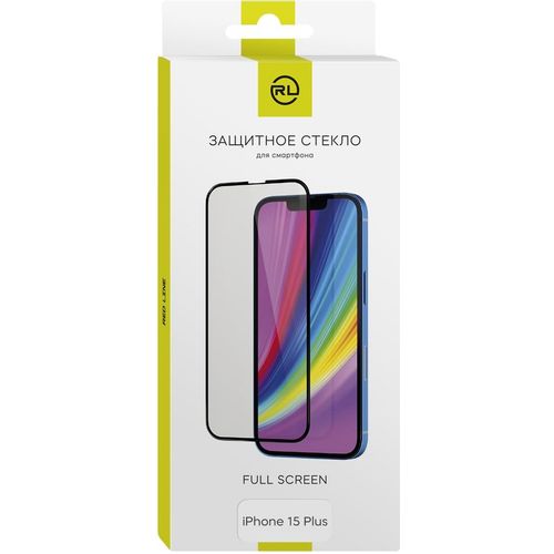 Защитное стекло для экрана Redline для Apple iPhone 15 Plus 2.5D, 1 шт, черный [ут000037246]
