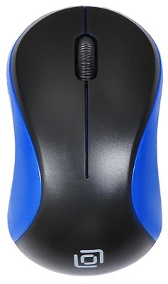 Мышь Oklick 605SW, оптическая, беспроводная, USB, черный и синий [384109]