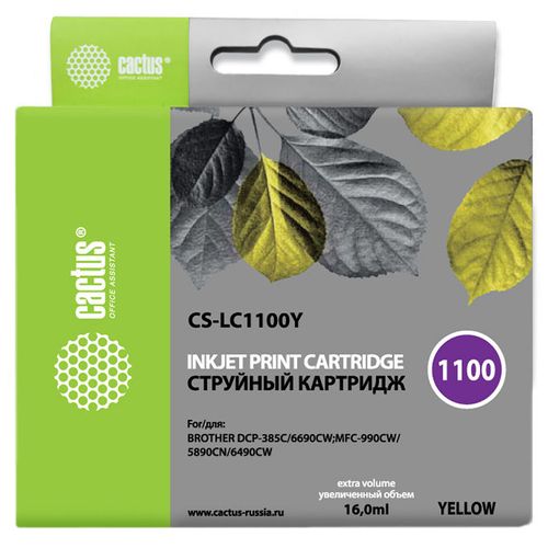 Картридж Cactus CS-LC1100Y, желтый / CS-LC1100Y