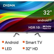 Изображение товара 32 Телевизор Digma DM-LED32SBB39 HD с Smart TV Wi-Fi и HDR