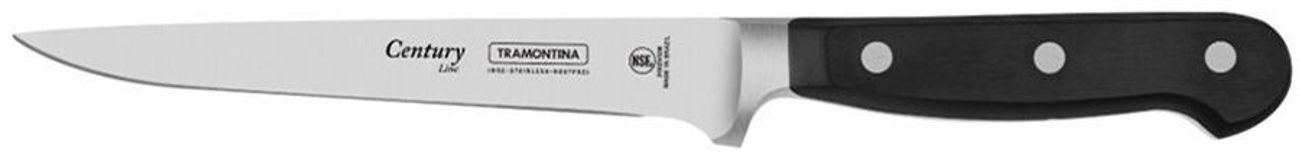 Нож TRAMONTINA Century 24023/106, филейный, для мяса, 152мм, заточка прямая, стальной, черный