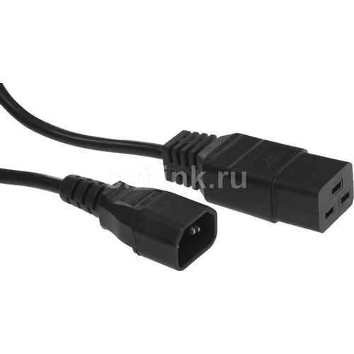 Шнур питания Lanmaster (LAN-PP19/14-0.5-BK) C19-С14 проводник.:3×0.75мм2 0.5м 220В 10А черный
