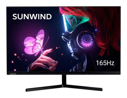 23.8" Монитор SunWind SUN-M24BG110, 1920x1080, VA, 165Гц, 1хHDMI, 1хDP, черный