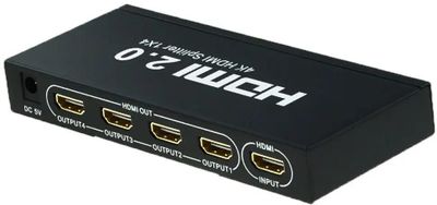 Сплиттер аудио-видео PREMIER 5-872-4V2,  HDMI (f)  -  4xHDMI (f) ,  ver 2.0,  черный