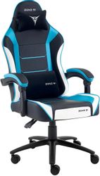 Кресло игровое ZONE 51 Invader, экокожа, до 110кг, черный/голубой/белый