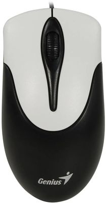 Мышь Genius NetScroll 100 V2, оптическая, проводная, USB, черный и серебристый [31010001401]