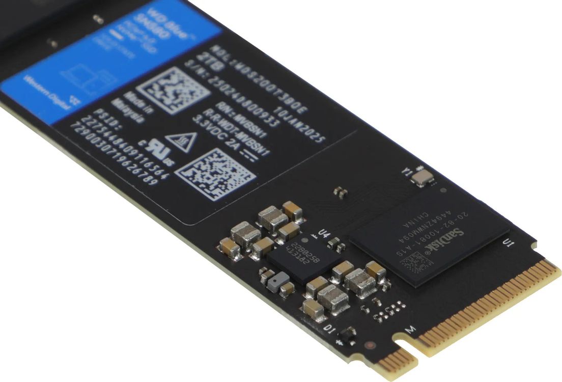 SSD накопитель WD Blue SN580 WDS200T3B0E 2ТБ, M.2 2280, PCIe 4.0