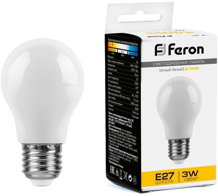 Упаковка ламп LED FERON E27,  шар, 3Вт, LB-375, 10 шт. [38266-10]