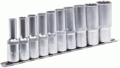 Набор головок 10 предметов 1/2" 12 гр. (8-24 мм) высоких на планке АвтоDело