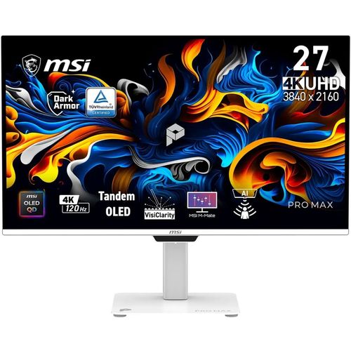 26.5″ Монитор MSI Max 271UPXW12G, 3840×2160, QD OLED, 120Гц, 2хHDMI, 1хDP, белый [9s6-3pf9ca-013]
