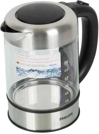 Чайник электрический Philips HD9342, 2200Вт, серый и черный