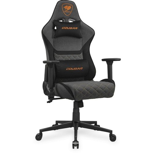Кресло игровое COUGAR Armor One V2 Gray F, ткань, до 120кг, топ-ган, регулируемые 4D подлокотники, черный/серый