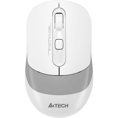 Мышь беспроводная A4TECH Fstyler FG10CS Air, радио, оптическая, USB, USB-C, 2000dpi, белый и серый [fg10cs air grayish white]