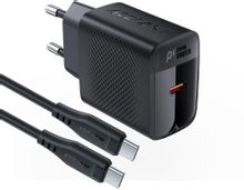 Изображение товара Сетевое зарядное устройство ACEFAST A82,  USB-C, USB-C, 20Вт, 3A, черный [af-a82p5-bk]