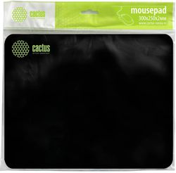 Коврик для мыши Cactus Black черный, ткань, 300х250х2мм