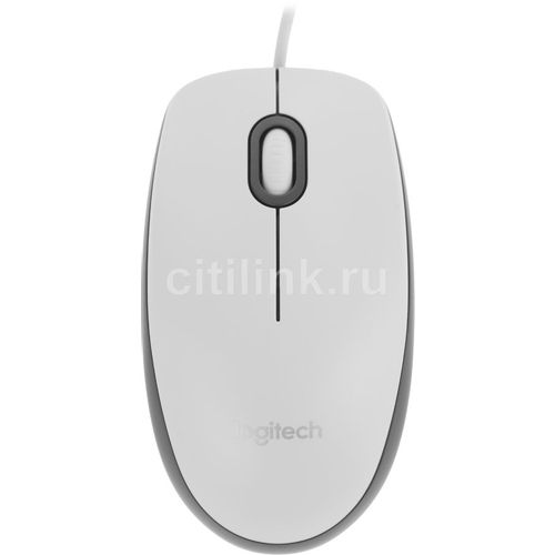 Мышь проводная Logitech M100, оптическая, USB, 1000dpi, белый и черный [910-006764]