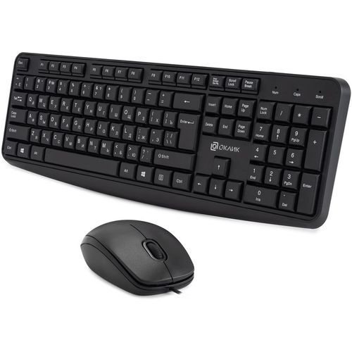 Комплект (клавиатура+мышь) Oklick S603, USB, проводной, черный