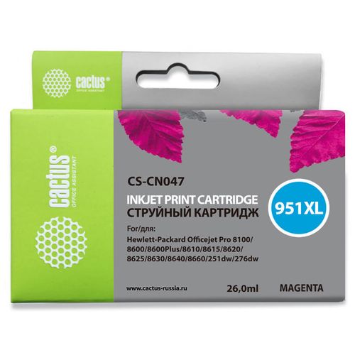 Картридж Cactus CS-CN047, №951XL, пурпурный / CS-CN047