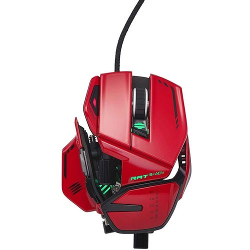 Мышь проводная MAD CATZ R.A.T.8+ ADV, игровая, оптическая, USB, 20000dpi, красный и черный [mr06dcinrd000-0]