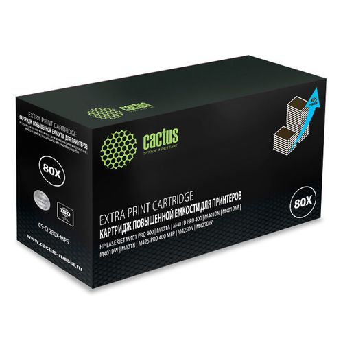 Картридж Cactus CS-CF280X-MPS, CF280XX, черный / CS-CF280X-MPS