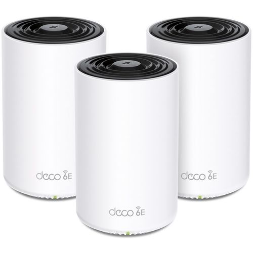Бесшовный Mesh роутер TP-LINK Deco XE75, Wi-Fi 6E, AXE5400, 2.4/5/6ГГц, 3 WAN/LAN, белый, 3 шт. в комплекте [deco…