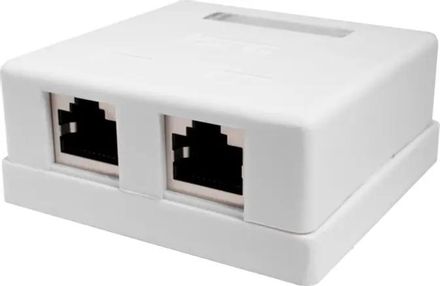 Розетка Suprlan (10-0308-1) наклад. RJ45 2 кат.5E FTP бел.