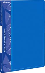 Папка Бюрократ -BPV10BLUE, 10шт вкладышей, A4, пластик, 0.6мм, синий