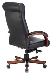 Кресло руководителя Бюрократ T-9928Walnut, кожа, до 200кг, черный
