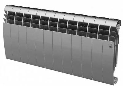 Радиатор биметаллический ROYAL THERMO BiLiner 350 Silver Satin, 350мм х 12 секций, боковое [нс-1197127]