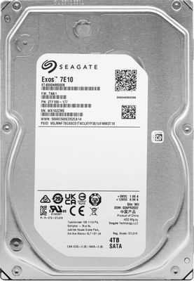 Жесткий диск Seagate Exos 7E10 ST4000NM000B, 4ТБ, HDD, SATA III, 3.5 ...