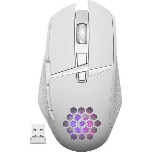 Мышь беспроводная Defender Glory GM-514, игровая, радио, оптическая, USB, 3200dpi, белый [52513]