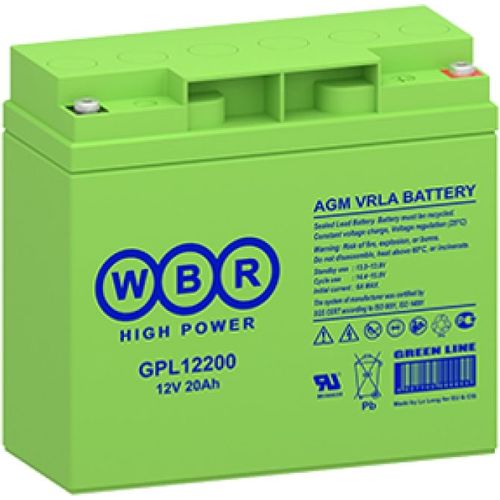 Аккумуляторная батарея WBR GPL12200 для ИБП, 12В, 20Ач [gpl12200 wbr]
