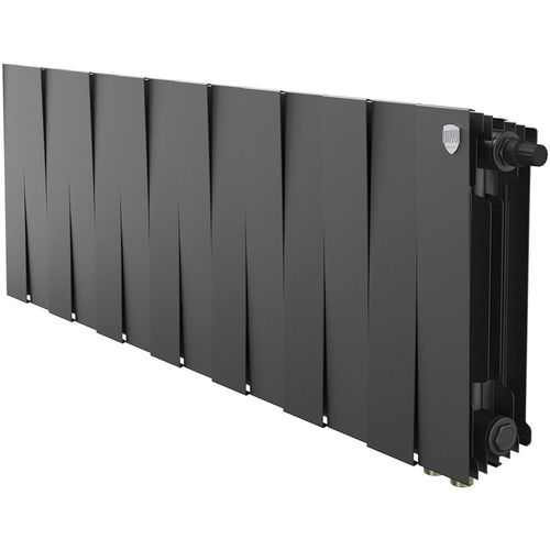 Радиатор биметаллический ROYAL THERMO Pianoforte 300 VR80, 14 секций, нижнее правое подключение, черный