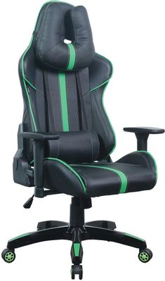 Кресло игровое BRABIX GT Carbon GM-120, на колесиках, эко.кожа, 1шт. в комплекте черный/зеленый [531929]
