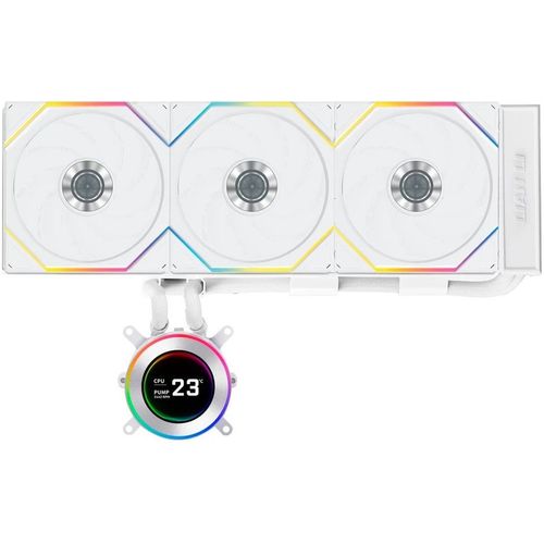 Система водяного охлаждения Lian Li HydroShift II LCD-C 360TL, LCD, 4-pin, ARGB, 120мм, белый, retail [g89.ghs2lcd36tw.r0]