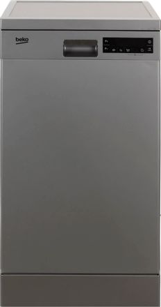 Посудомоечная машина Beko DFS25W11S,  узкая, напольная, 45см, загрузка 10 комплектов, серебристая