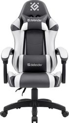 Кресло игровое Defender Fortune, экокожа, до 120кг, серый