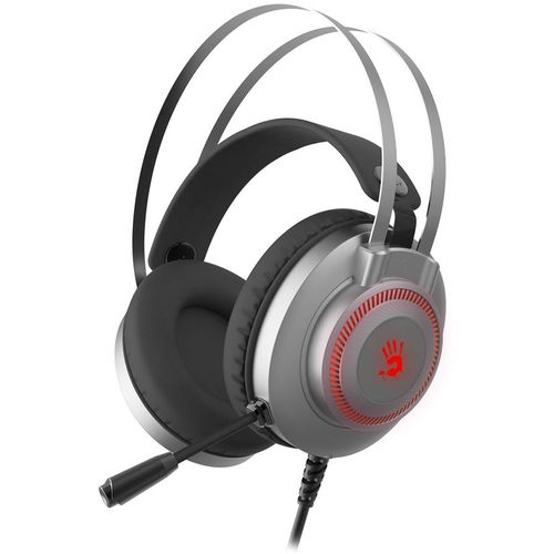 Гарнитура игровая A4TECH Bloody J200S, для компьютера, мониторные, проводные, серый