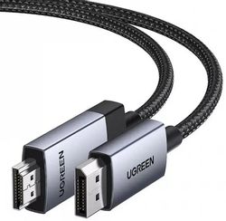 Изображение товара Кабель UGREEN DP119,  DisplayPort (m) (прямой) -  HDMI (m) (прямой),  ферритовый фильтр ,  круглое,  3м,  черный [25491]