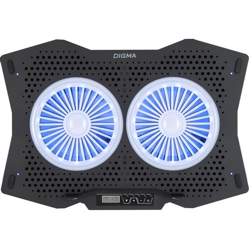 Подставка для ноутбука Digma D-NCP180-2x110RGB, 18", 410х280х34 мм, 2хUSB, вентиляторы 2 х 110 мм, 700г, черный