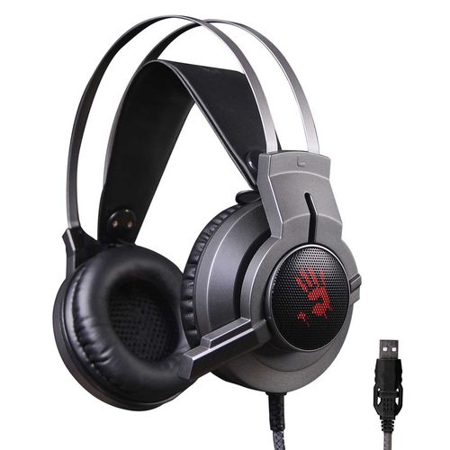 Гарнитура игровая A4TECH Bloody G437, для компьютера, мониторные, проводные, черный