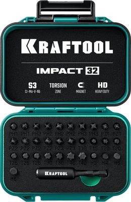 Набор бит Kraftool IMPACT-32, универсальные, 32шт [26066-h32] – купить ...