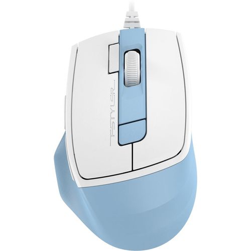 Мышь проводная A4TECH Fstyler FM45S Air, оптическая, USB, 2400dpi, голубой и белый [fm45s air usb (lcy blue)]