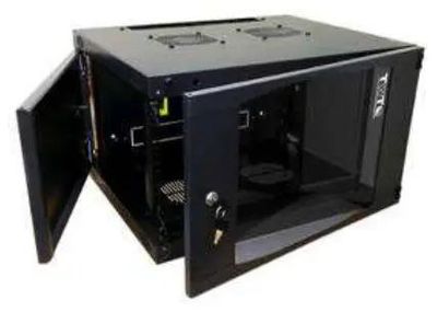 Шкаф коммутационный LanMaster TWT-CBWNG-15U-6X6-BK настенный,  стеклянная передняя дверь,  15U,  550x823x600 мм