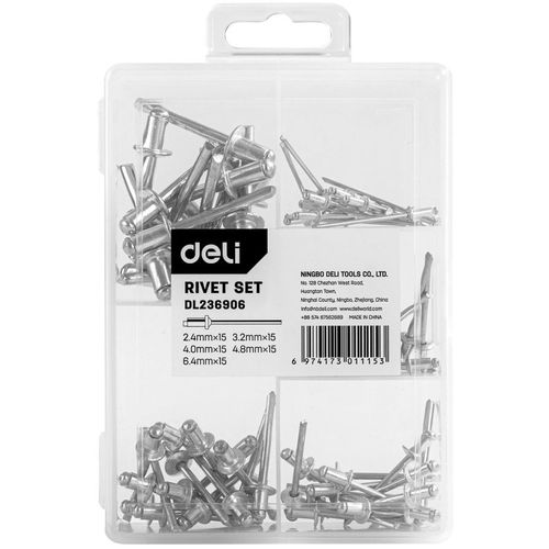 Заклепки для заклепочника Deli DL236906, 75шт