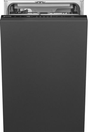 Встраиваемая посудомоечная машина SMEG ST4523DIN, узкая, ширина 44.6см, полновстраиваемая, загрузка 10 комплектов, нержавеющая сталь