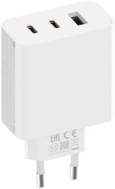 Сетевое зарядное устройство Xiaomi 67W GaN Charger 2C1A EU,  2хUSB-C + USB-A,  67Вт,  6.1A,  белый [bhr7493eu]